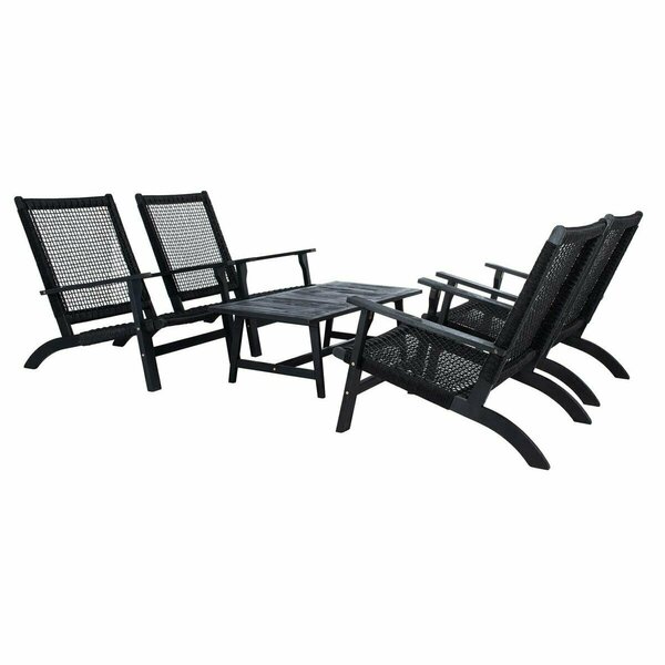 Safavieh Deven Living Set, Black - 5 Piece PAT7079C